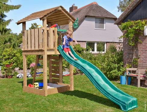 Jungle Cottage | Spielturm aus Holz mit Rutsche