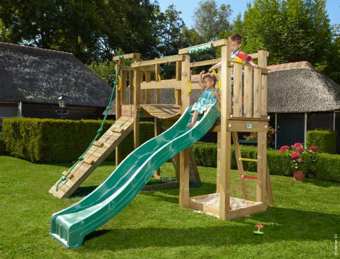 Jungle Tower | Spielturm aus Holz mit Rutsche & Wackelbrücke