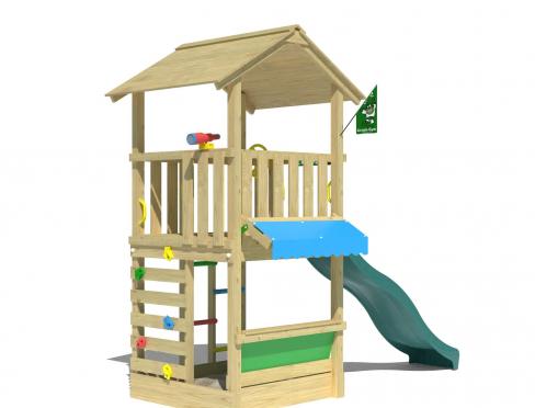 Jungle Vista | Spielturm aus Holz mit Rutsche & Marktstand
