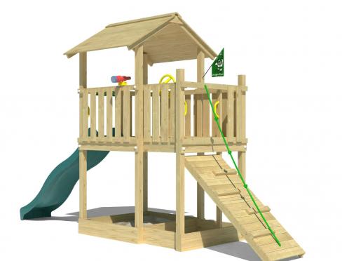 Jungle Drift | Spielturm aus Holz mit Rutsche