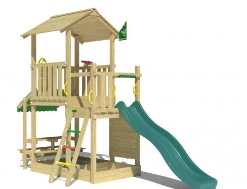 Jungle Keep | Spielturm aus Holz mit Rutsche & Picknicktisch